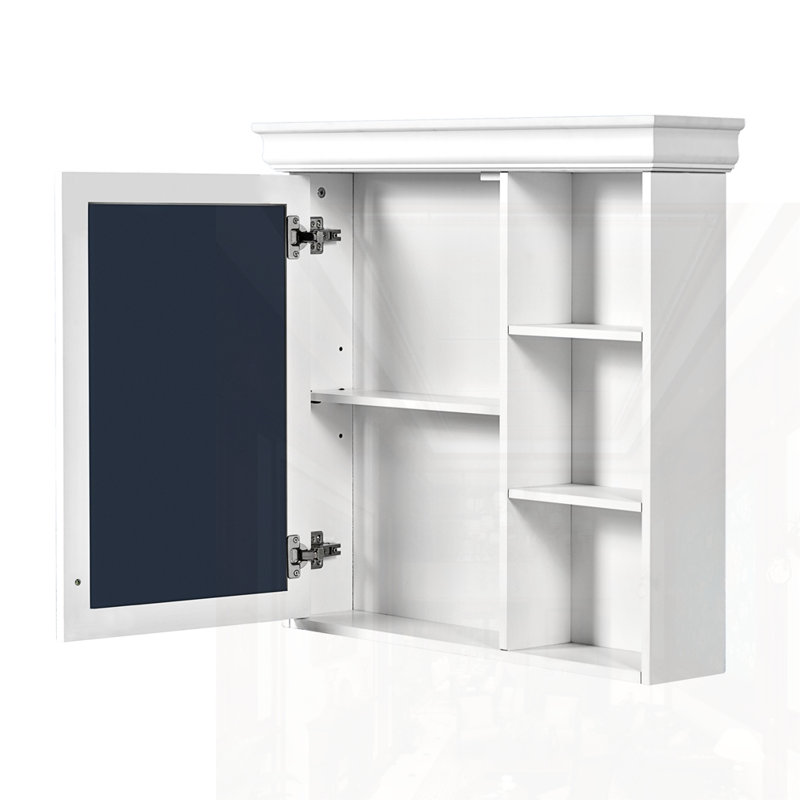 Armoire de rangement murale avec rangement, Blanc