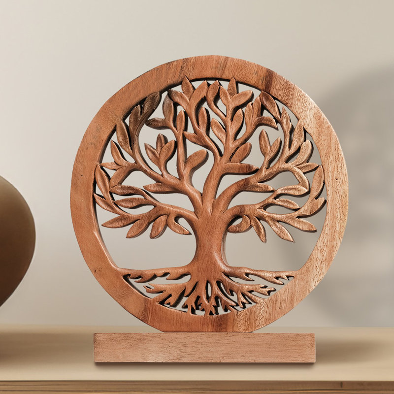 Triana Wooden Tree of Life Handmade Sculpture (Medium Size) – Unique Wooden Art for Living Room, Shelf, Table Top, Christmas Decor & Mother’s Day Gift for Mom