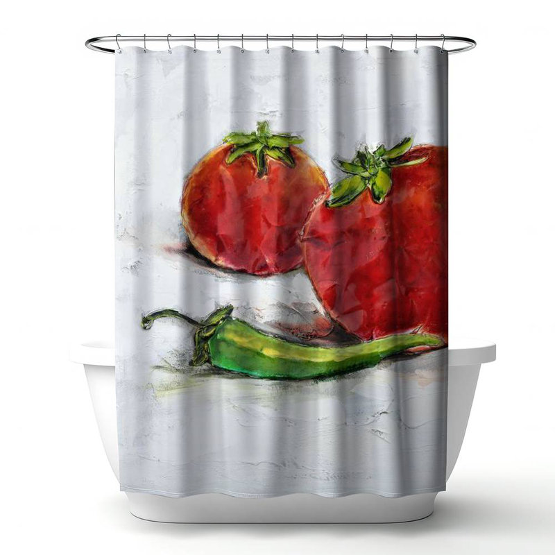 Shower Curtain GA1 – Polyester Shower Curtain, Dye Sublimation Print, 71" W × 74" L