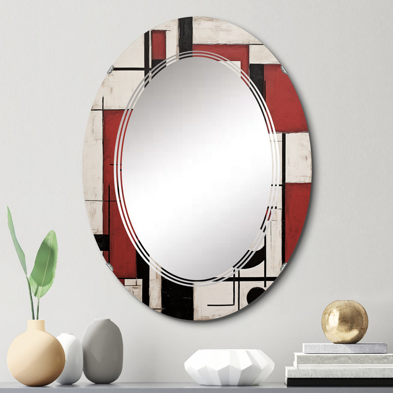 Kapalua - Miroir mural moderne ovale, 30 po x 20 po