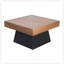 Table basse moderne carrée avec plateau en grain de bois et base élégante, style campagnard de style Mid-Century pour le salon