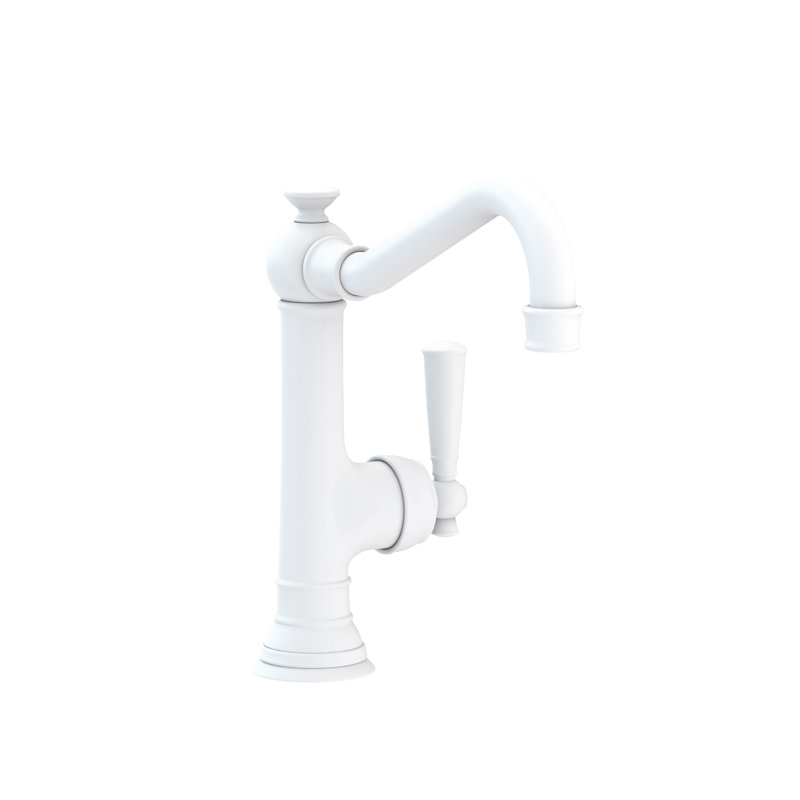 Jacobean Single Handle Kitchen Faucet, Matte White