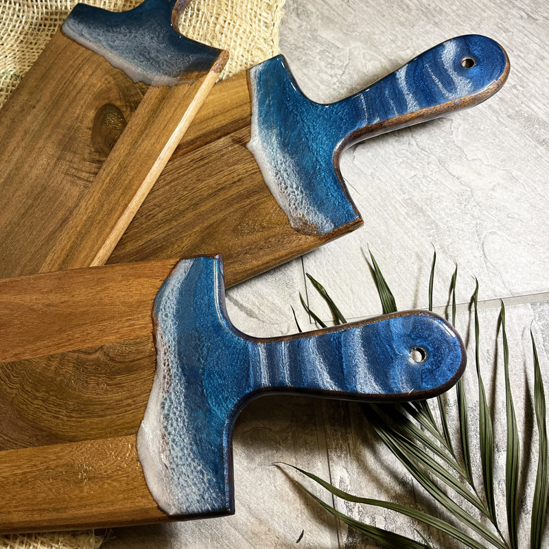Planche de charcuterie en résine de plage