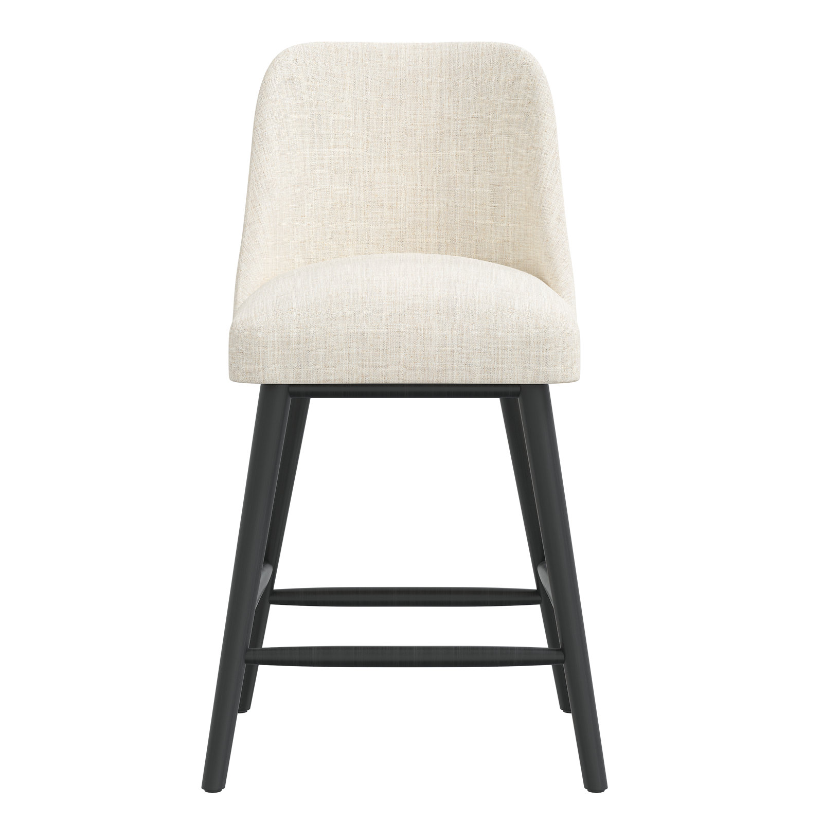 Gallie Bar Stool, Counter Stool (27” Seat Height), Off White, Black