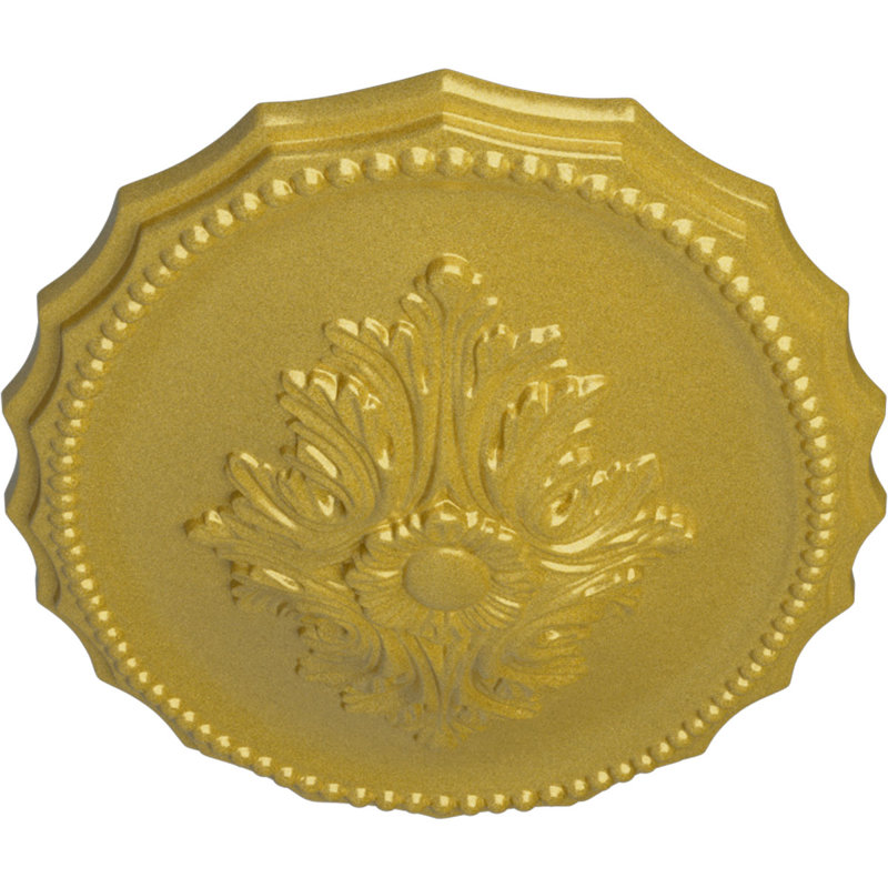 Endurathane Dublin Ceiling Medallion, 17 7/8"OD x 3 5/8"ID x 1 1/4"P (Fits Canopies up to 5 1/8"), Hand-Painted Pot of Cream Finish