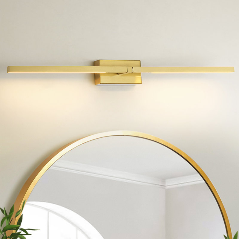 Applique murale linéaire moderne à DEL 25 po pour salle de bain ou miroir Lumina, Doré