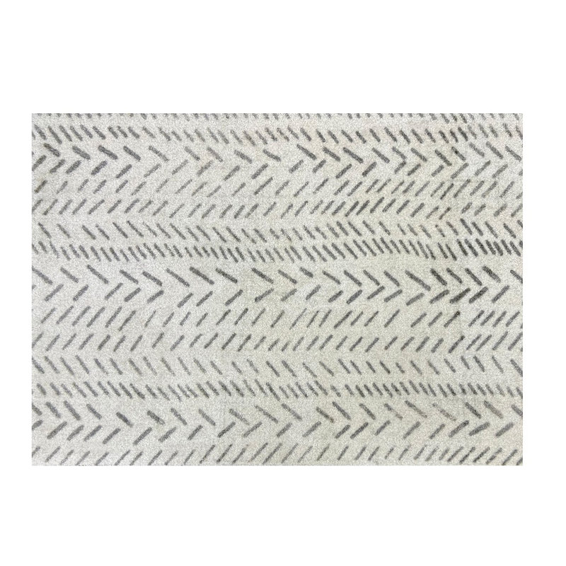 2' X 3' Taupe Abstract Machine Tufted Area Rug With UV Protection