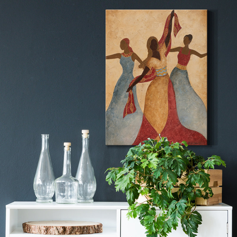 «Rhythm & Dance II» par Jane Carroll - reproduction d'art sur toile tendue, H 12 po x l 8 po x P 1 po