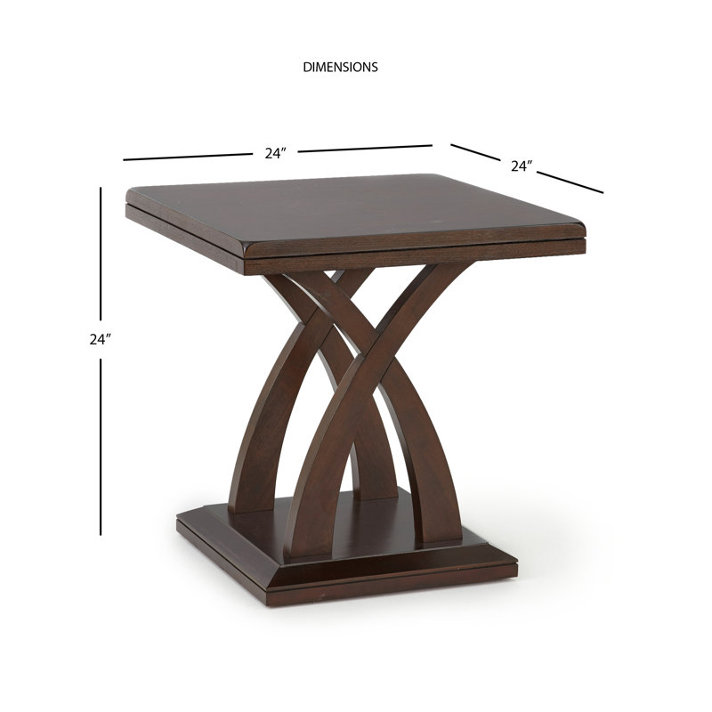 Almeta Solid Wood Top End Table, Light Gray