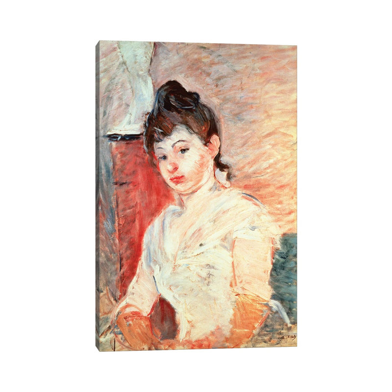 Young Girl in White 1 Piece Wrapped Canvas Painting, 45.72cm H x 30.48cm W x 1.91cm D