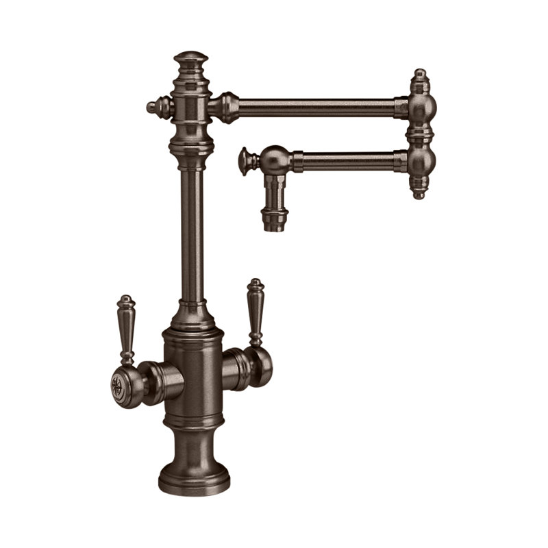 Towson Two Handle Kitchen Faucet - 12" Articulated Spout, Black Nickel
