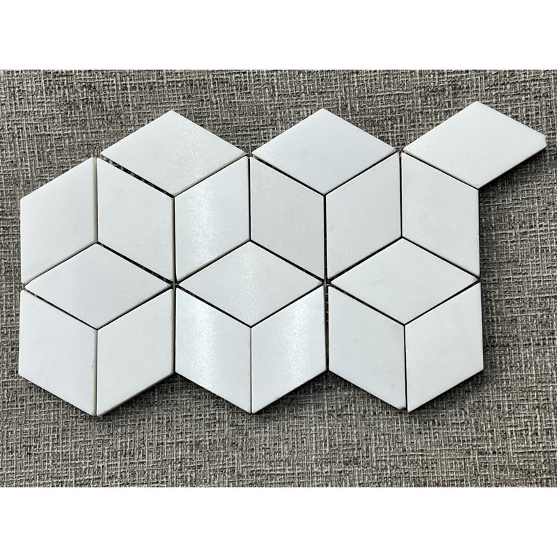 Carreau de mosaïque en pierre et en nid d'abeille de 2 po x 3 po Thassos Premium