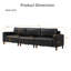 Courbes de style Mid-Century, cuir respirant, pieds en bois massif, assemblage sans outil de 30 minutes, pièce maîtresse à 3 places-1244149020-1244149022-1244149027