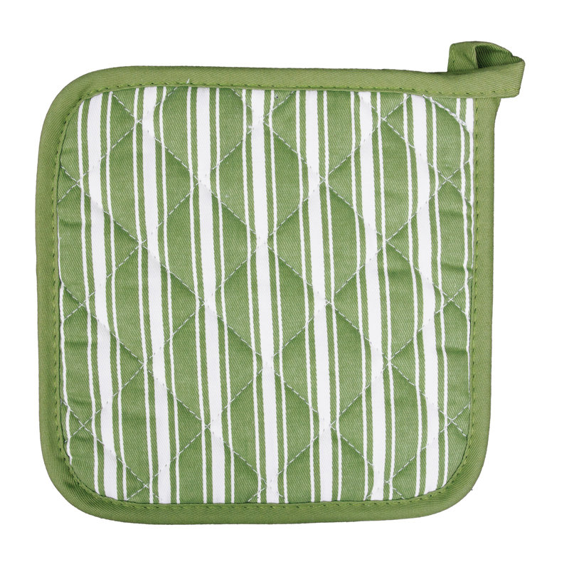 Better Houseware Striped Cotton Potholder, Green