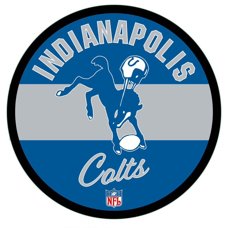 NFL Vintage LED 23" Round Lighted Wall Sign, NFL Indianapolis Colts