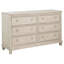Commode 6 tiroirs en chêne délavé patiné