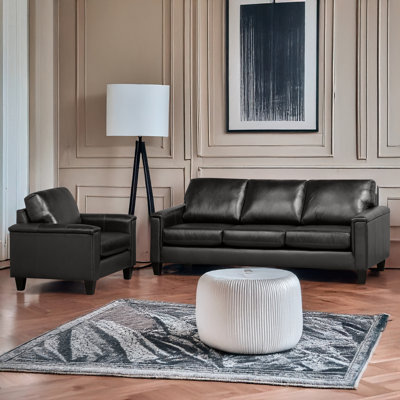 Ensemble de salon en cuir véritable Deboer
