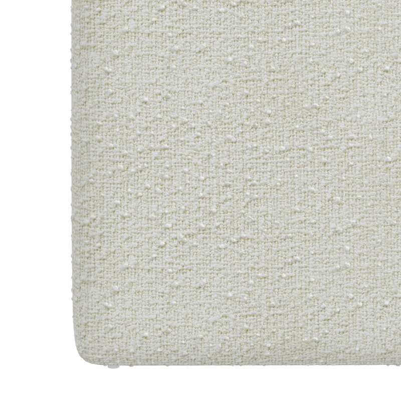 Bence Upholstered Ottoman, Classic Snow Boucle