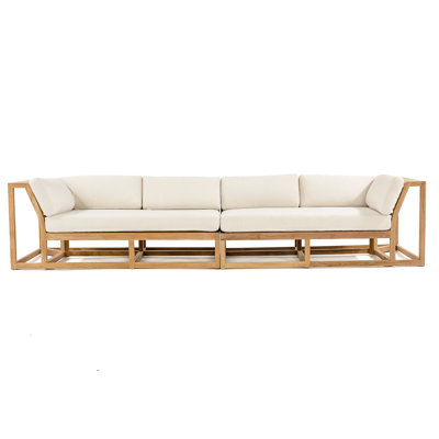 Westminster Teak 133'' Wide Patio Sectional with Cushions