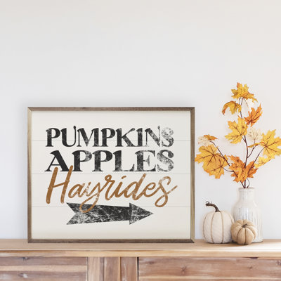 Pumpkins Apples Hayrides - blanc