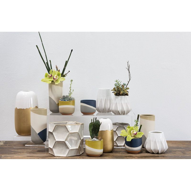 Pot à fleurs en céramique Jurea, H 6,75 po x l 7,75 po x P 7,75 po