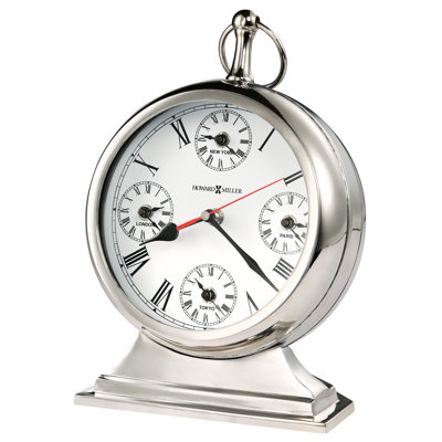 Analogue Metal Quartz Movement / Crystal Tabletop Clock in Polished Metal