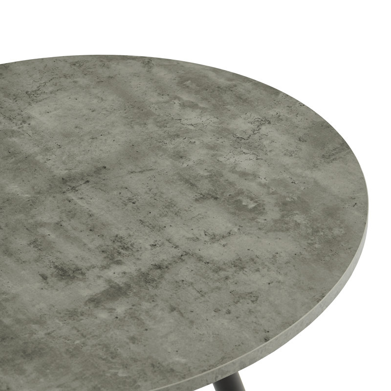 Darcell 100cm Round Dining Table with Marble Effect Top, Marble Grey