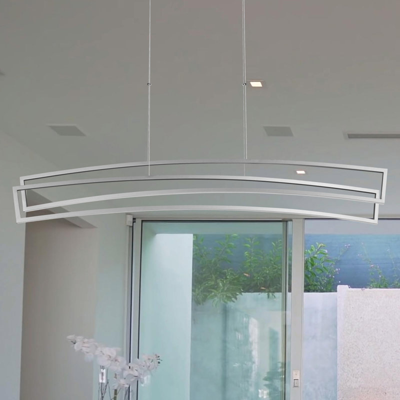 Sirius 46-Inch Silver Integrated LED Linear Chandelier