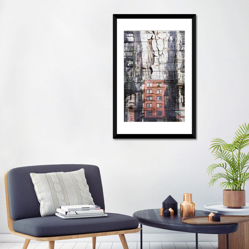 Industrial LA, impression sur toile tendue, H 32 po x l 24 po x P 1 po, Papier d'art encadré noir, Blanc