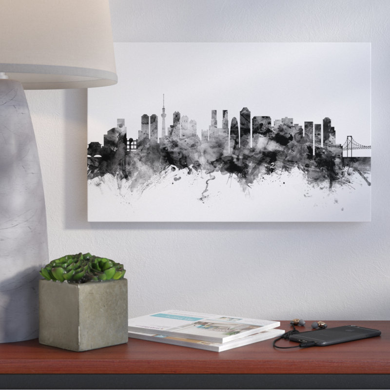 « tokyo japan horizon », impression sur toile tendue, H 12 po x l 19 po x P 2 po