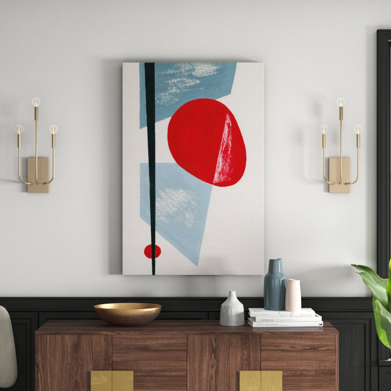 Red Spot - Wrapped Canvas Painting, 114cm H x 76cm W