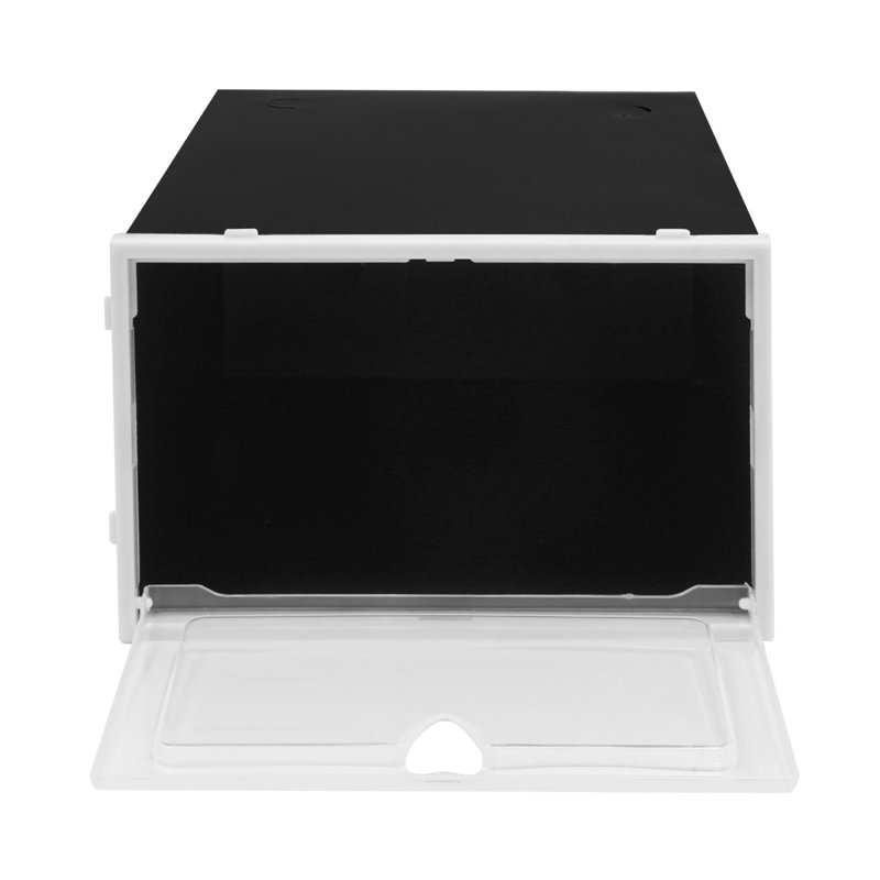 Stackable Shoe Storage Box (Set of 24), Black
