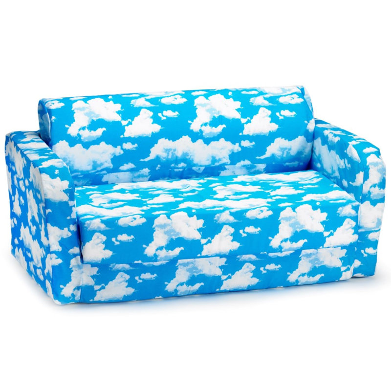 Canapé convertible pour enfants et lit Harr, Bleu / blanc