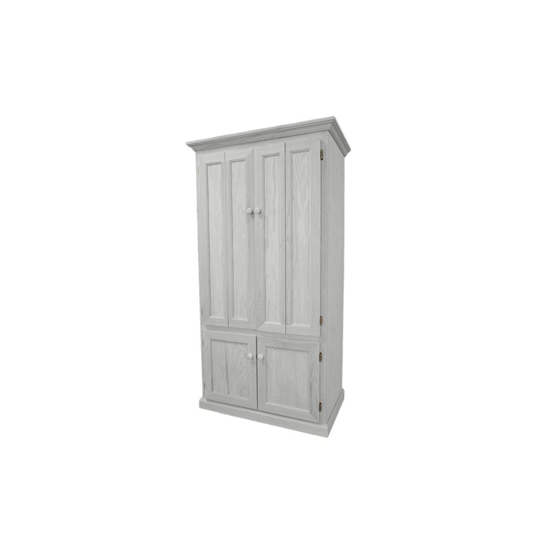 Armoire et bureau rectangulaire Jazayah, Blanc brillant