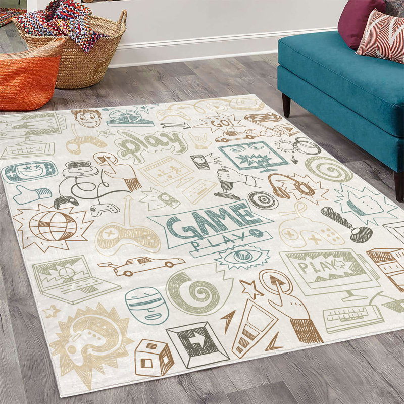Tapis décoratif Dunnstown, Rectangle 4 pi x 5 pi 5 po