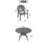 Ensemble de 7 pièces de mobilier de patio en aluminium coulé avec cadre noir et coussins de siège rouges-3971261