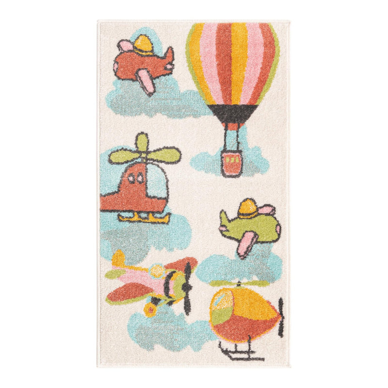 Whimsy Kids Power Loom Polypropylene Plastic Rug, Runner 2'2" x 3'11"