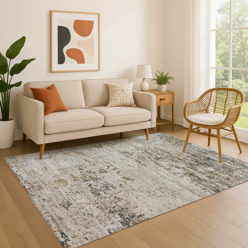Premium Machine Washable Lubbers AMF1723 Modern Rug, Rectangle 10' x 14'