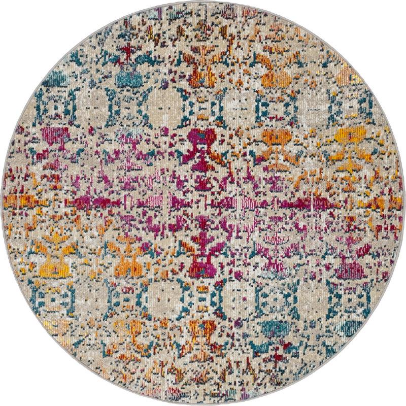 Abstract Indoor Rug, Round 4'1"