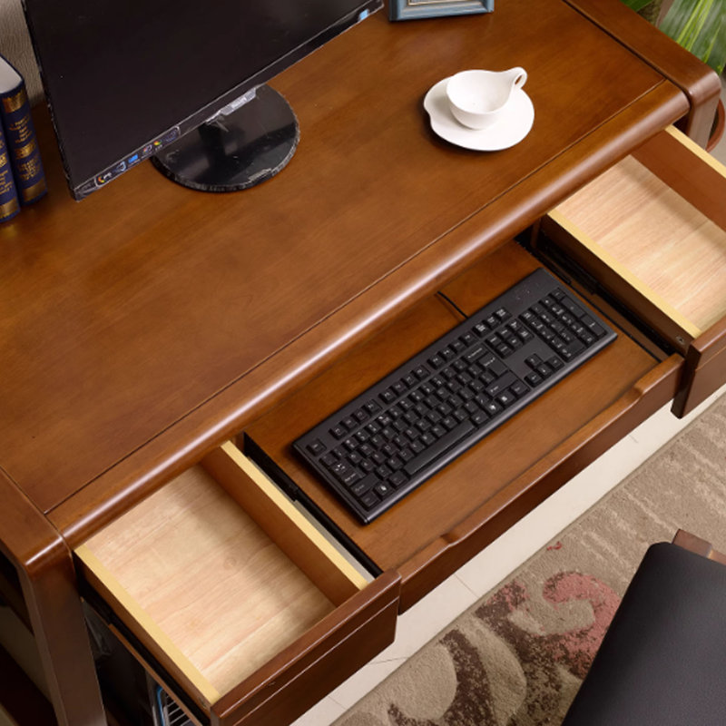 Bureau moderne en bois d'hévéa naturel