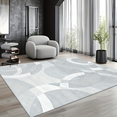 Modern & Abstract Line Art Mat - 2D Printed Low-Pile Mat With Non-Slip Rubber Backing, Machine Washable Soft Floor Mat For Living Room, Bedroom, Hallway, Cafe & Commercial Spaces - Minimalist Home Decor Mat In, & Tones