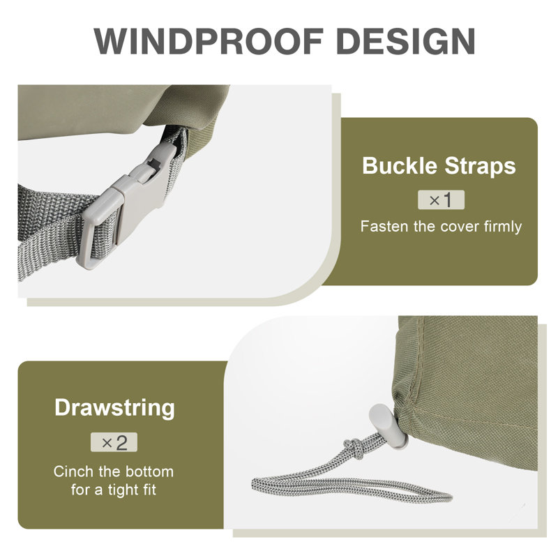 Housse de climatiseur robuste pour l'extérieur Aoodor, Beige/Green-26"W x 26"D x 32"H
