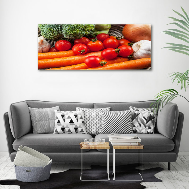 Vegetables - No Frame Print on Glass, Canvas, 50cm H x 125cm W x 2cm D