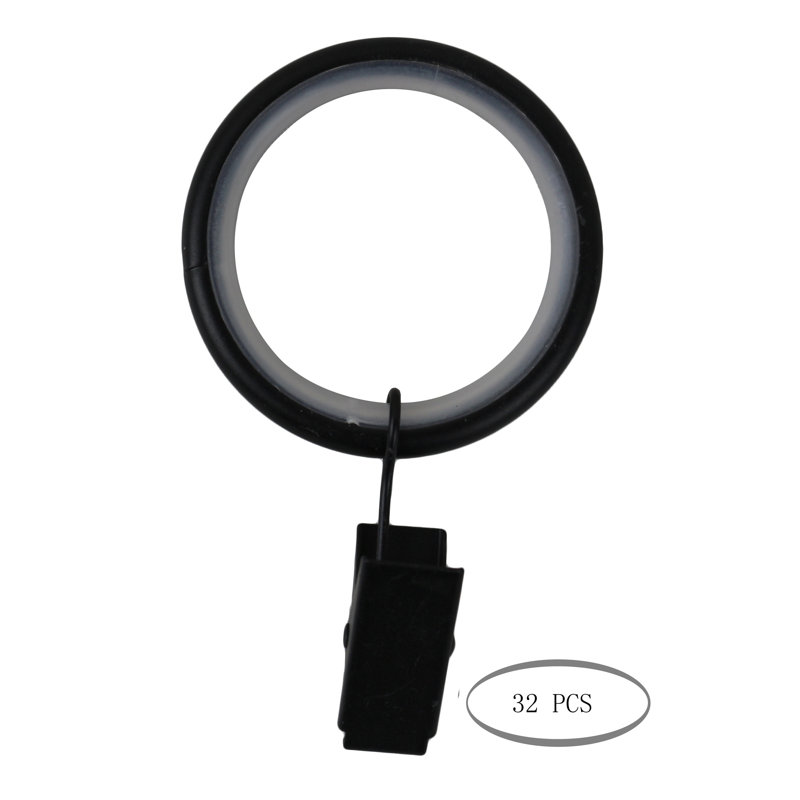 Preusser Polyresin Curtain Rings, Black