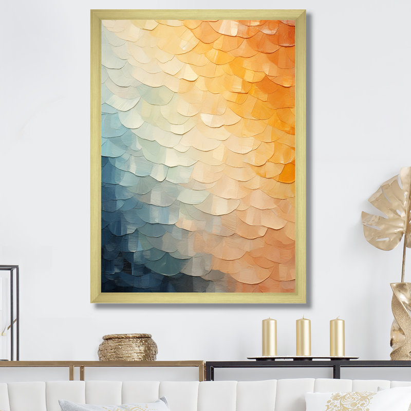 Minimalisme couleurs en harmonie III - impressions d'art arc-en-ciel, Encadrement doré, H 32 po x l 16 po x P 1 po