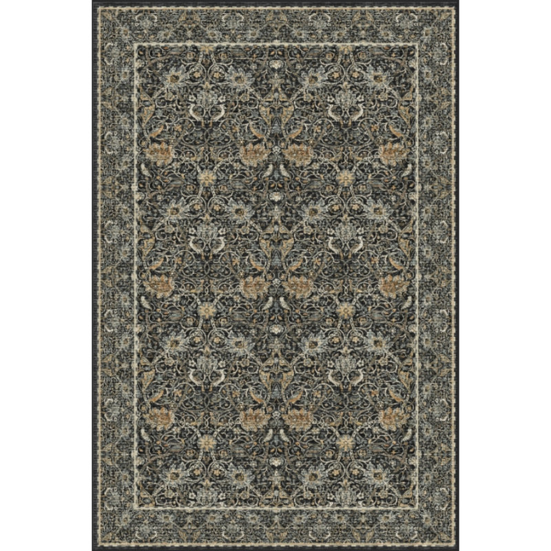Tapis rétro Tapis rétro Boho, Vert foncé, Rectangle 9 pi x 12 pi