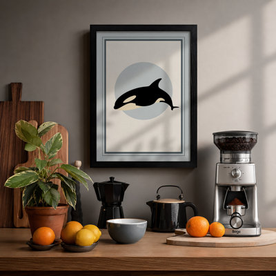 Orca Profile Minimalist - Framed Print