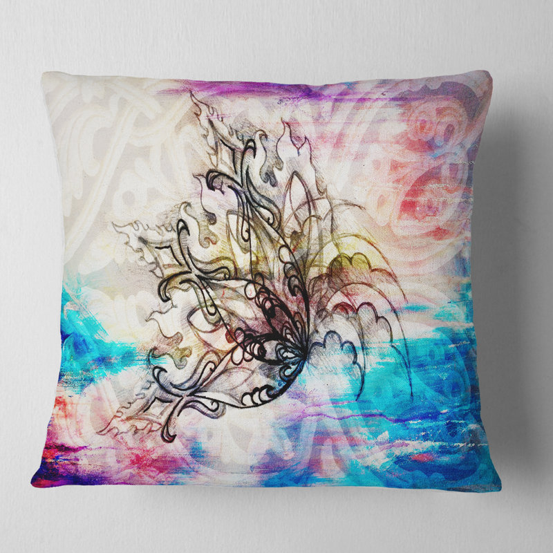 Coussin lombaire floral, 16 po x 1 po, Coussin décoratif