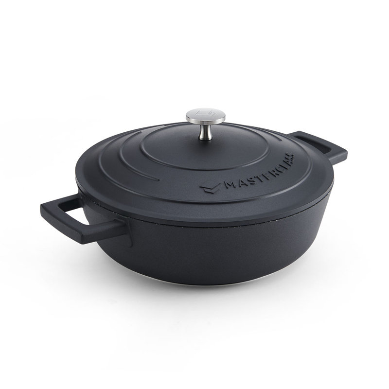 MasterClass Black Shallow Cast Aluminium Casserole Dish, 2.5L Black
