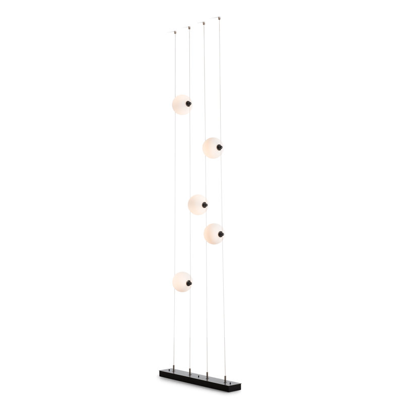 Abacus 240" LED Novelty Floor Lamp, Opal Glass, Black